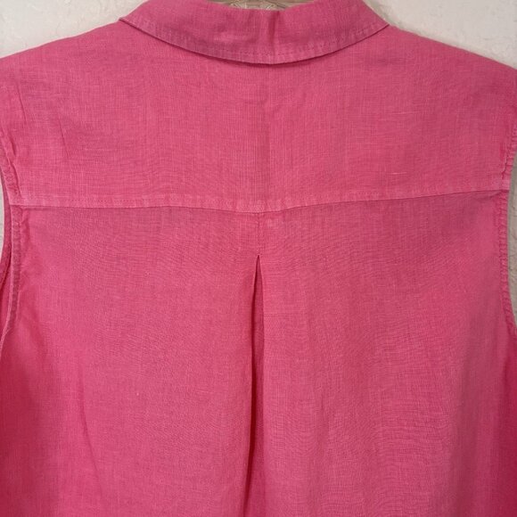 Lulu B Linen Top Womens XL Button Up Sleeveless Pink Breathable Summer Casual - Picture 4 of 8